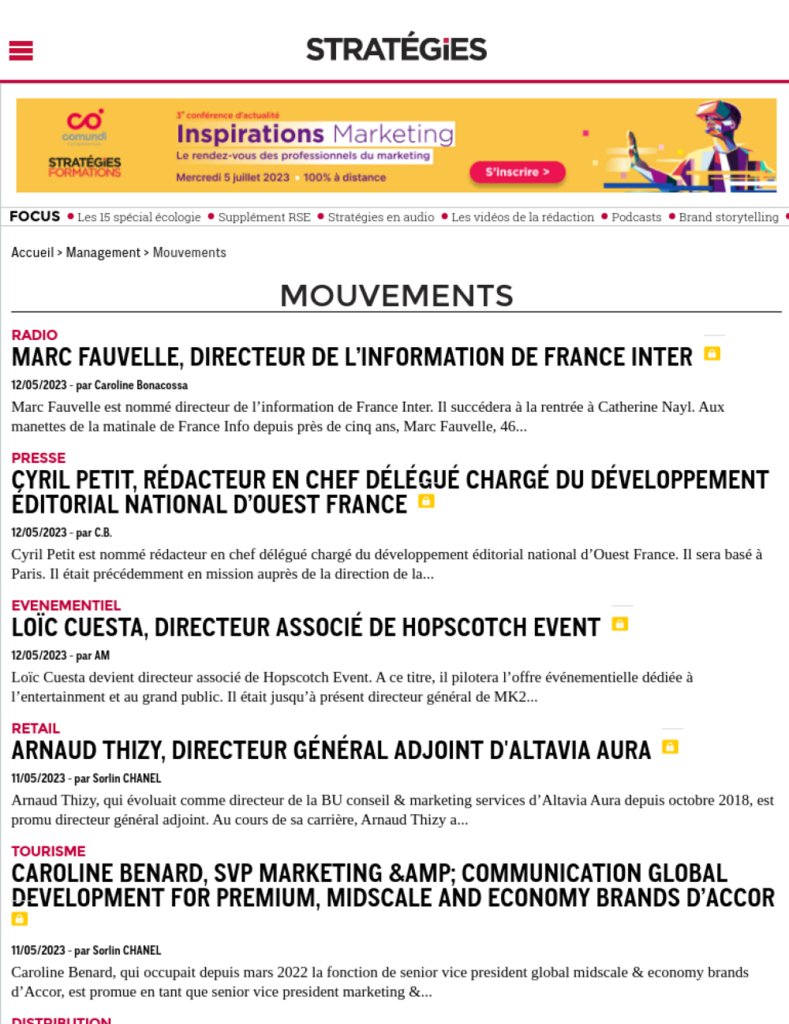 #MercatoDigital du vendredi, les derniers transferts dans du #digital et des #médias - #Recrutement ift.tt/ehjgwXN