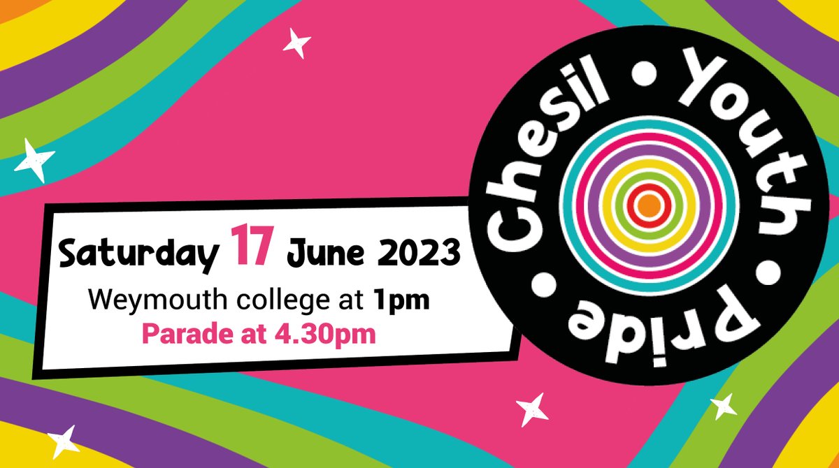 Help us celebrate the first ever #ChesilYouthPride on Saturday 17 June! 🎉The event is a celebration of our LGBTQ+ young people and we're welcoming the local community to come and join us! Stalls, activities,  photo booth, music and dancing. Find out more: orlo.uk/b8esZ