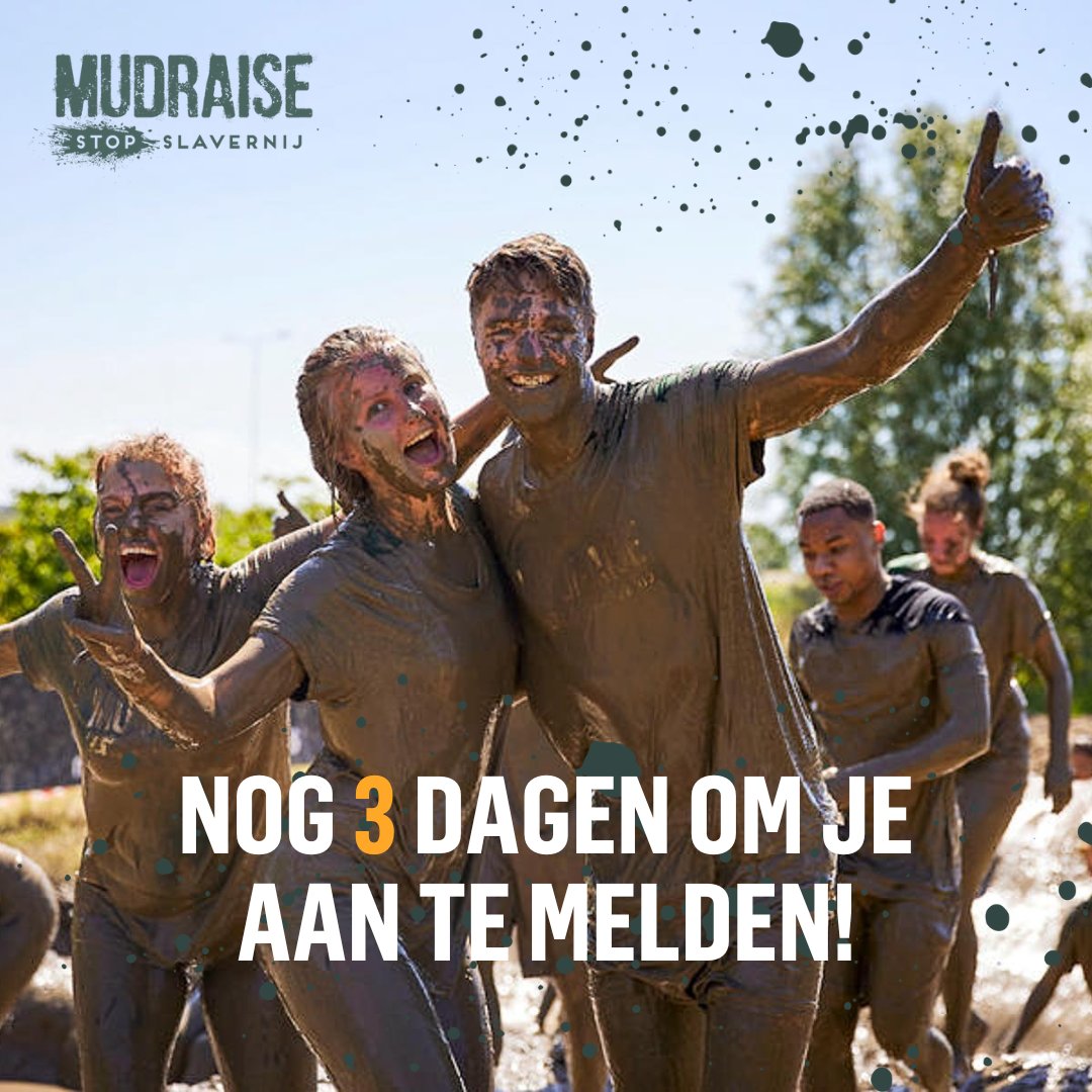 IJMnl's tweet photo. MUDRAISE 2023 | Je hebt nog tot deze zondag 23:59 uur om je aan te melden voor dé MudRaise! Doe 10 juni mee en maak hoop en bevrijding mogelijk!
Ga NU naar: https://t.co/fd2sDq7607 en meld je aan! 💪🏾
#mudraise #stopslavernij #mensenhandel #mudmasters https://t.co/X2nmhoS1e8