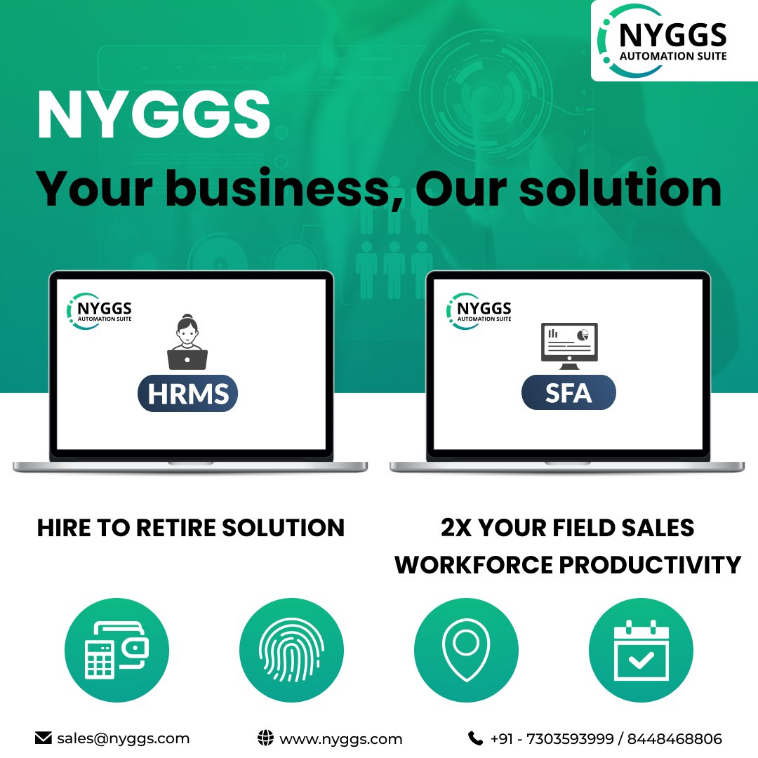 Are you looking for a comprehensive HRMS and SFA solution to streamline your business operations? Here's NYGGS. Our innovative HRMS solutions provide HR to manage employees' entire hire-to-retire cycle.
.
.
.
#software #efficient #technology #realtime #hrms #hrmsoftware #HRMS