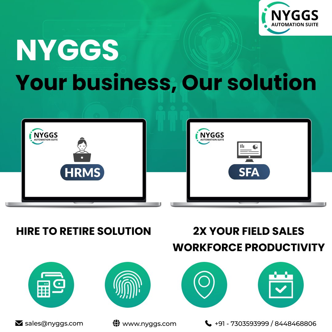 NYGGS3's tweet photo. Are you looking for a comprehensive HRMS and SFA solution to streamline your business operations? Here's NYGGS. Our innovative HRMS solutions provide HR to manage employees' entire hire-to-retire cycle.
.
.
.
#software #efficient #technology #realtime #hrms #hrmsoftware #HRMS https://t.co/yLGwIBdvcN