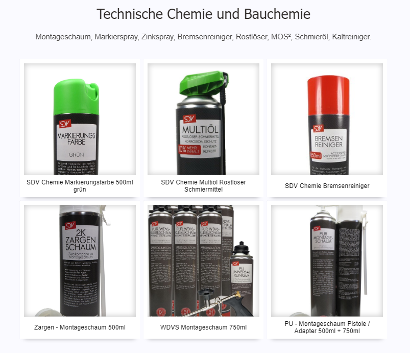 TRengsberger's tweet photo. Technische Chemie und Bauchemie!
#bauchemie #montageschaum #rostlöser #bremsenreiniger #multiöl #markierspray #bauschaum #zinkspray #aceton #silikonspray #zargenschaum #entfetter #kontaktspray #kettenspray #mos #landshut #berlin #passau #wien #linz #regensburg #ergolding https://t.co/l8oo5flqc9