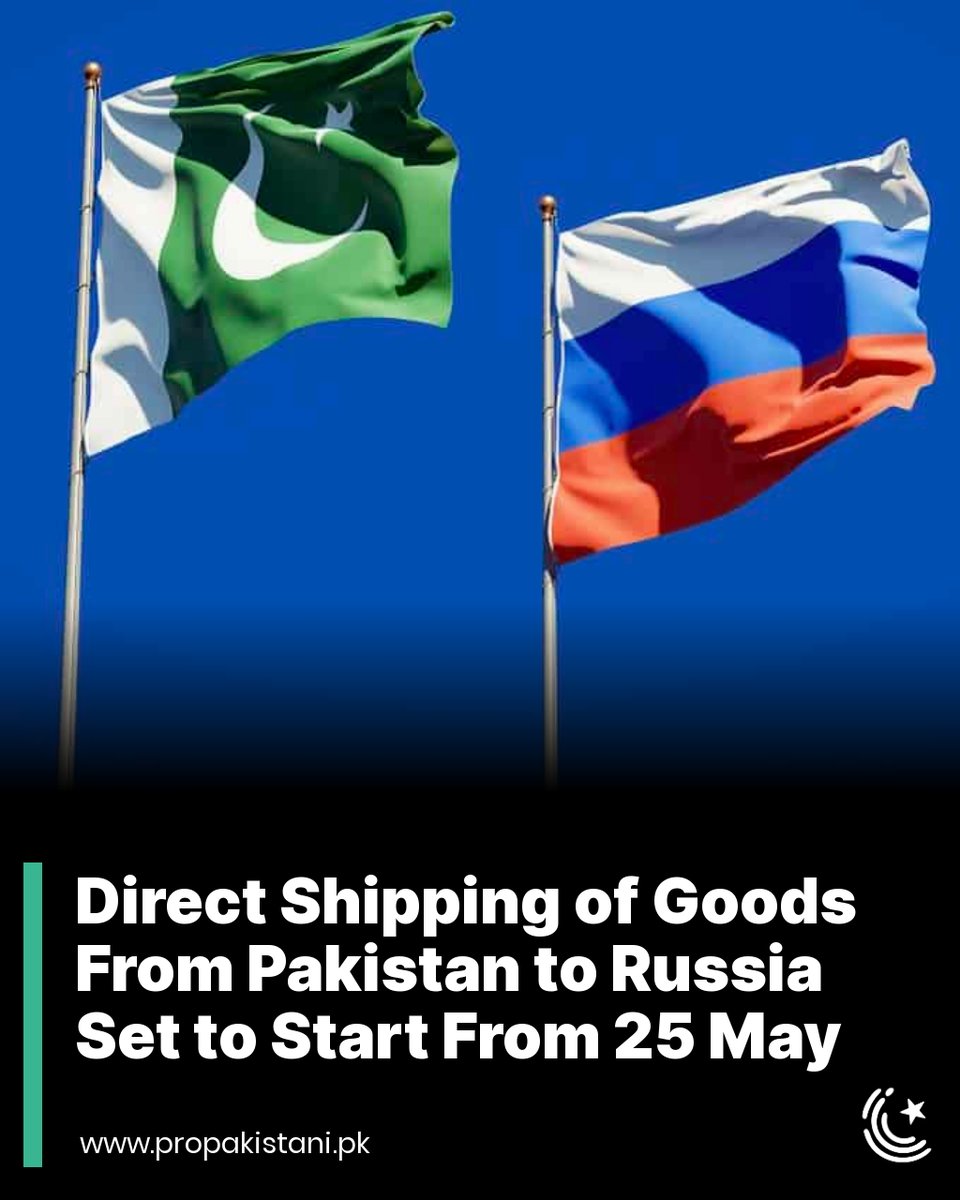 ProPakistaniPK's tweet image. A direct shipping service connecting Pakistan and Russia is set to begin operations later this month, allowing Pakistani products greater access to the Russian market.

Read More: propakistani.pk/2023/05/19/dir…