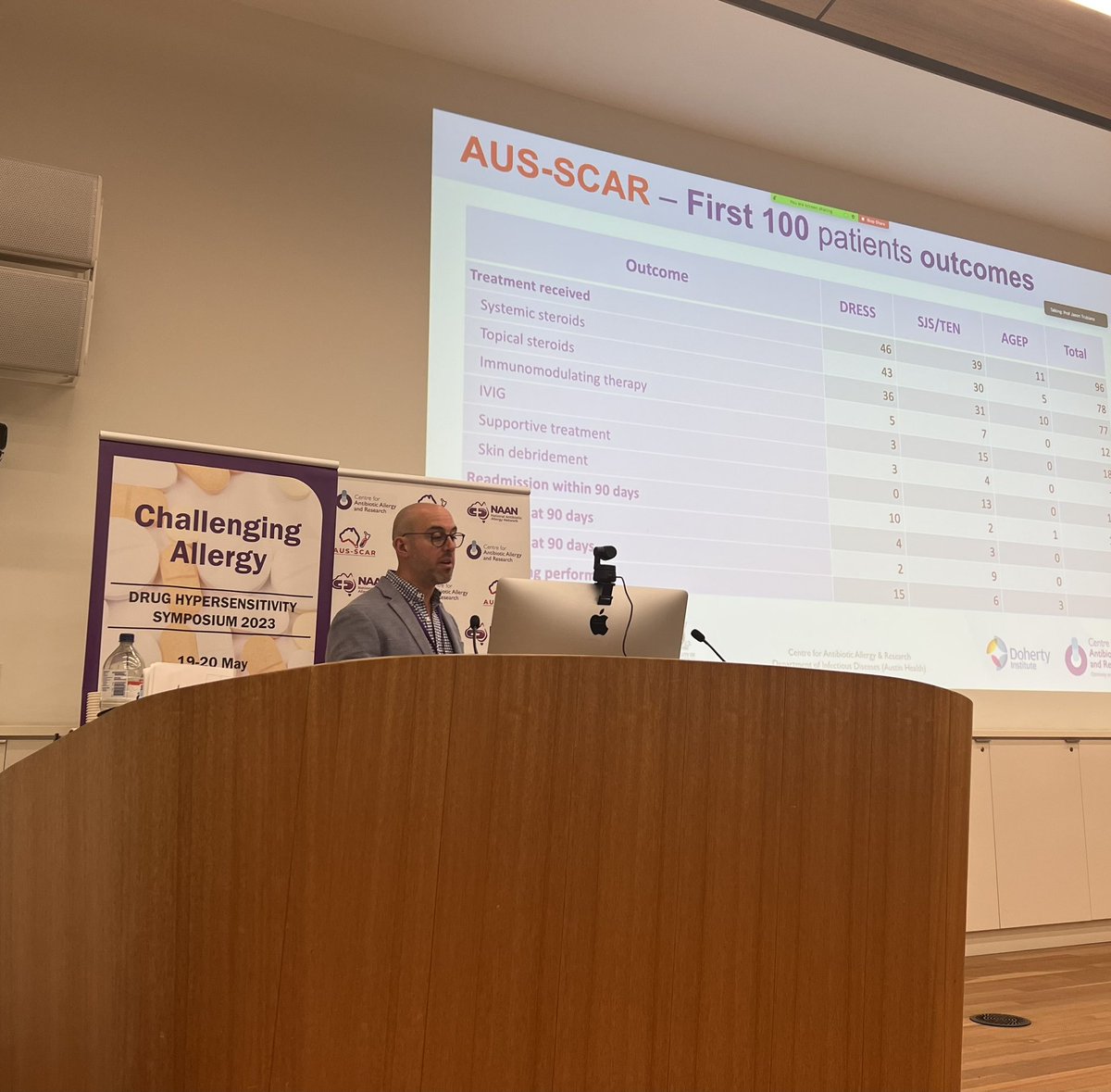 Ana Copaescu (@anacopaescu) on Twitter photo #SCAR #DHS2023 <a href="/TrubianoJason/">Jason Trubiano 🆔</a>
<a href="/CAAR_Aus/">Centre for Antibiotic Allergy & Research</a> <a href="/id_austin/">Infectious Diseases at Austin Health</a> discussing <a href="/aus_scar/">AUS-SCAR</a> - the first 100 patients #drugallergy <a href="/Austin_Health/">Austin Health</a> <a href="/CAAR_Aus/">Centre for Antibiotic Allergy & Research</a> <a href="/TheDohertyInst/">Doherty Institute</a> #SCAR #DHS2023 <a href="/TrubianoJason/">Jason Trubiano 🆔</a>
<a href="/CAAR_Aus/">Centre for Antibiotic Allergy & Research</a> <a href="/id_austin/">Infectious Diseases at Austin Health</a> discussing <a href="/aus_scar/">AUS-SCAR</a> - the first 100 patients #drugallergy <a href="/Austin_Health/">Austin Health</a> <a href="/CAAR_Aus/">Centre for Antibiotic Allergy & Research</a> <a href="/TheDohertyInst/">Doherty Institute</a>