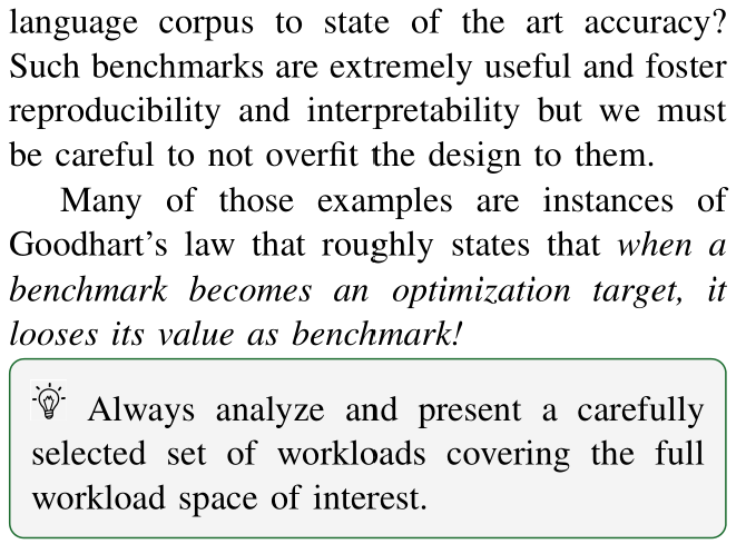 thoefler's tweet photo. #DataScience #HPC #12ways 7: Optimize only for one network
"Carefully tune your experiment, code, and architecture to a specific problem!"
https://t.co/PE0xSqDHUB
> Always analyze and present a set of workloads covering the full workload space of interest.
@acmrep #AI https://t.co/Ha1RgkiAar