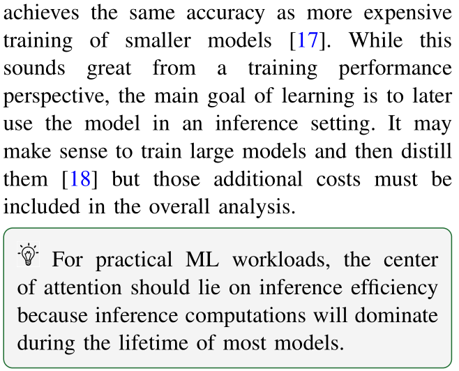 thoefler's tweet photo. #DataScience #HPC #12ways 9: Donβt worry about inference costs
"If you want to show quickest time to some accuracy, use a large model!"
https://t.co/PE0xSqDHUB
> For practical ML workloads, the center of attention should lie on inference efficiency.
@acmrep #AI https://t.co/UsqUJr0W65