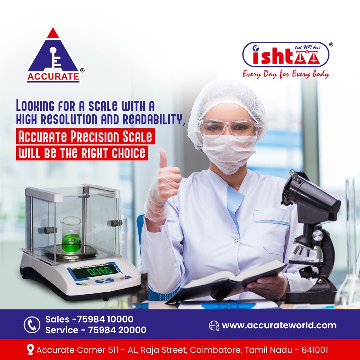 AWeighingscales's tweet image. Looking for a scale with a high resolution and readability for Laboratory.
.
For More Details:
📍Accurate Corner 511 - AL, Raja St, Coimbatore, Tamil Nadu 641001
✆ 75984 10000
.
#Laboratory #LaboratoryScale #CraneScales #WeighingSolutions #PieceCounting #PieceCountingScale