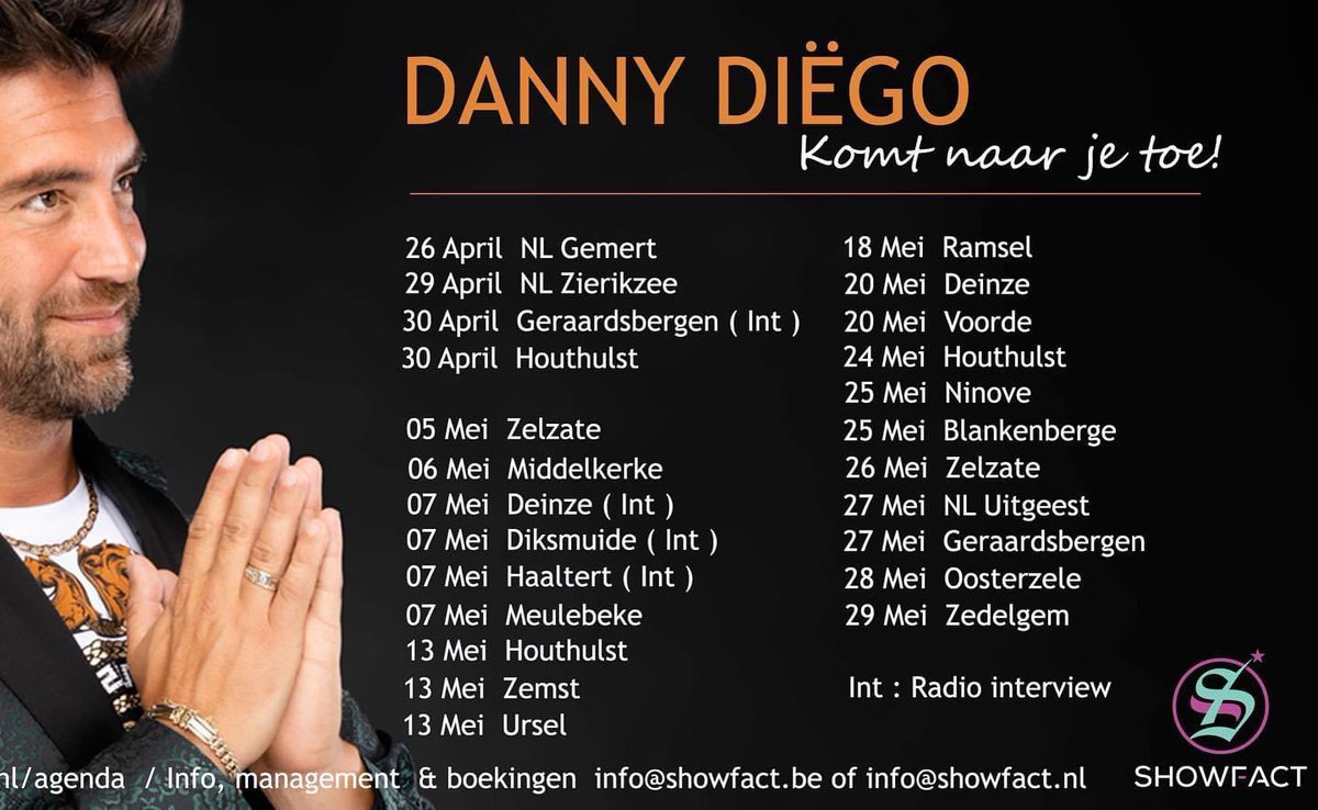 Showfact's tweet image. Geen cinema! Alleen maar feest!
Met trots de meest geboekte Nederlandse artiest in Vlaanderen!