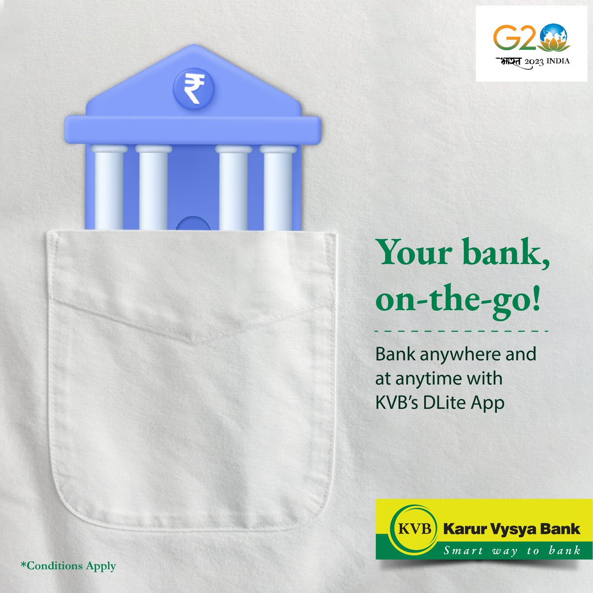 KarurVysyaBank_'s tweet photo. Bank with KVB conveniently on the DLite App

#KVB #KarurVysyaBank #SmartWayToBank #Bank #Banking #OnlineBanking #DLiteApp https://t.co/DqKT65SB3c