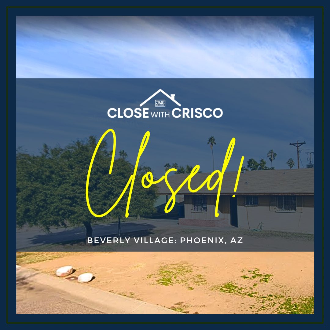 CRISCOKIDD's tweet photo. Thank you Karla D. for allowing me to be your Realtor in this transaction and thank you Clarette at Empire Title Agency for a quick and smooth escrow! 

#CloseWithCrisco #CloseWithCriscoKidd #JasonMitchellGroup #Phoenix https://t.co/AGUMl1O7u8