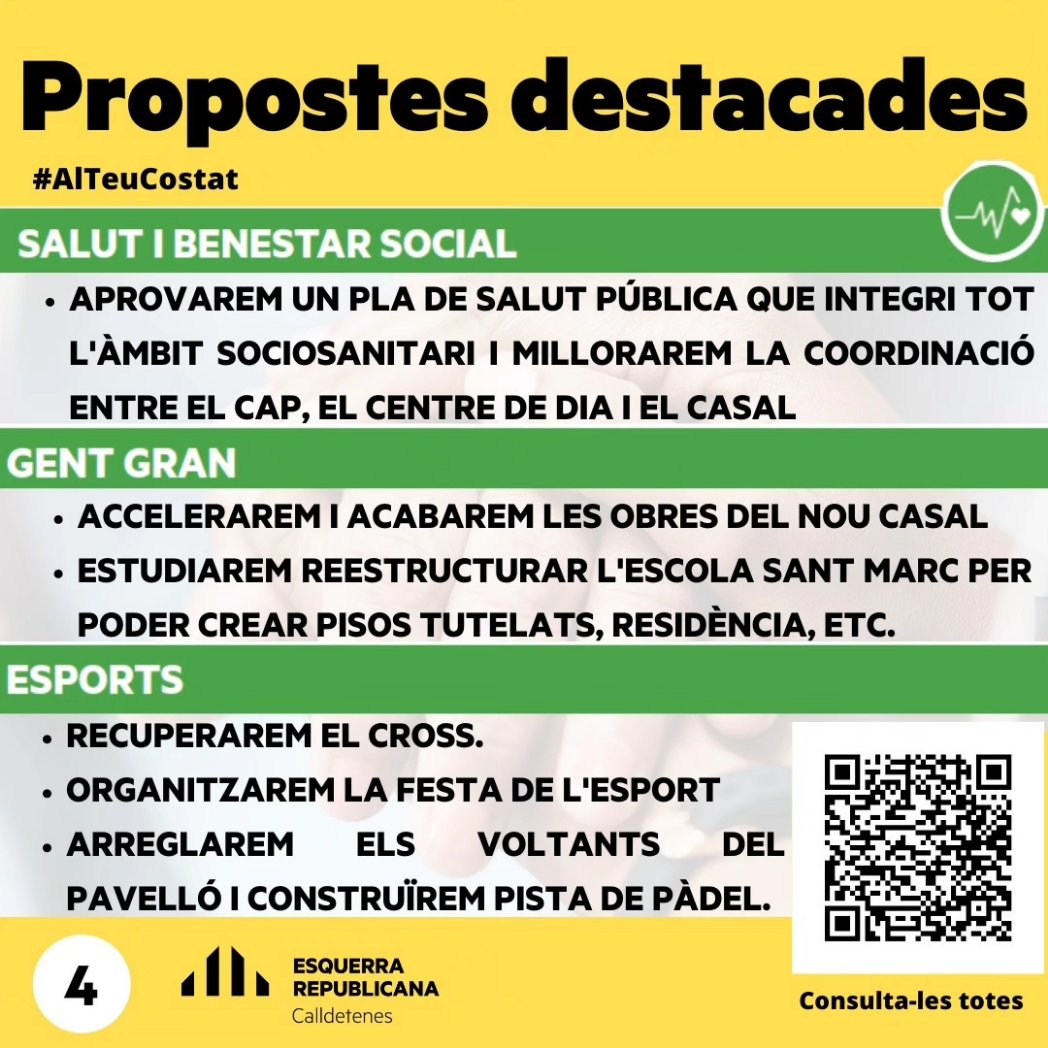 ERCCalldetenes's tweet photo. 4/6 👇👇

1️⃣0️⃣Salut i benestar social,
1️⃣1️⃣gent gran,
1️⃣2️⃣esports

#IreneAlcaldessa
#AlTeuCostat
#FuturRepublicà https://t.co/YV0NXTdNzv