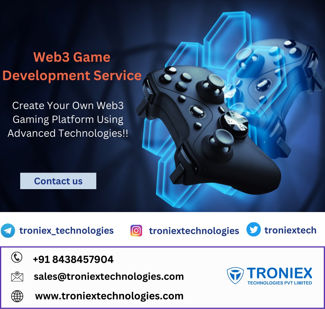 Troniextech's tweet image. #web3gamedevelopment #web3gamedevelopmentcompany #web3service #web3serviceprovider #web3serviceagency