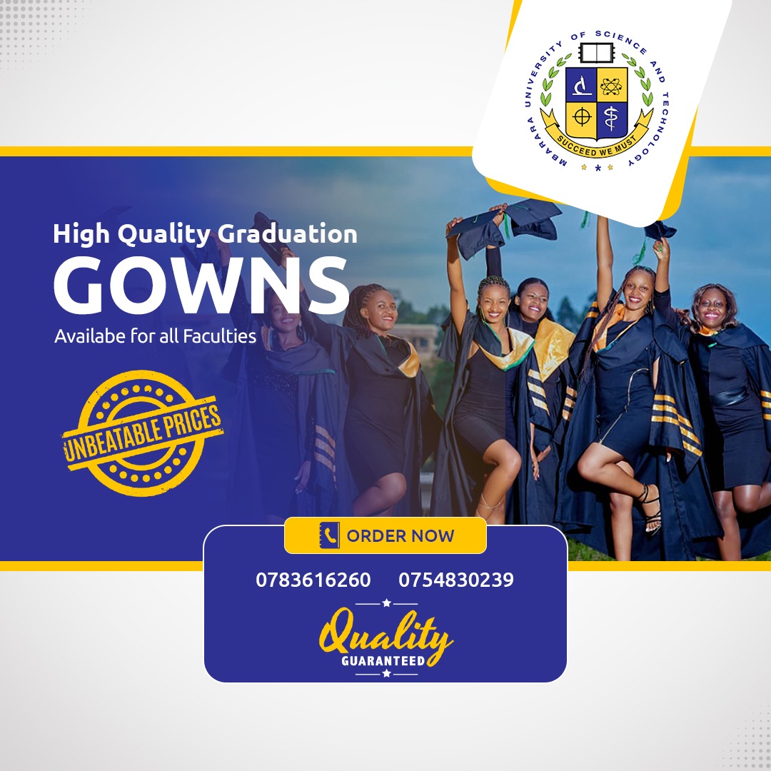 MbararaUST's tweet photo. To all Graduands! 
You're reminded pick your invitation cards starting Monday, May 22nd, 2023 from the Academic Registrar's Department. 
If you're looking for trusted sources to purchase your Graduation gowns from, check out the flyers below for contact details.
#MUSTGrad2023 https://t.co/IQpQAyltz3