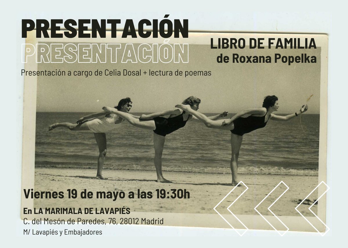 celia_zeluloide's tweet photo. ¡Hoy a las 19:30! 🫖☕️ LIBRO DE FAMILIA 🩷 de Roxana Popelka en @LamarimalaL ¡Vengan! 
P.D: A la derecha de la foto la madre de Roxana, campeona de 80m vallas en Uruguay. https://t.co/2lOzqKsYnJ
