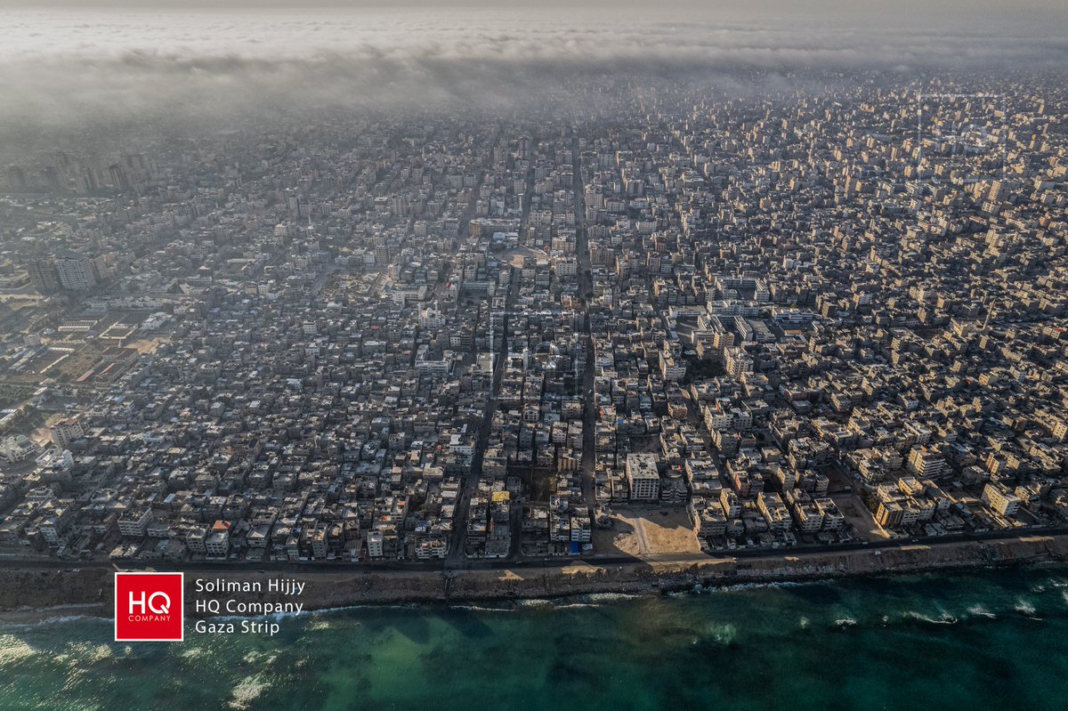 Sunrise, clouds, sea, and camp💙☁️
📸✈️An aerial view of Al-Shati refugee camp, the most heavily populated area in Gaza Strip.
#aerial #drone #photo