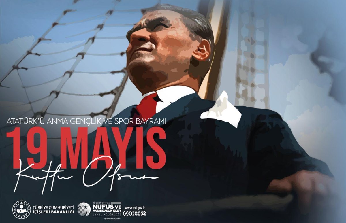 Ulu Önder Mustafa Kemal ATATÜRK’ün gençlerimize armağan ettiği 19 Mayıs Atatürk’ü Anma Gençlik ve Spor Bayramımız kutlu olsun 🇹🇷🇹🇷🇹🇷

#19MAYIS1919 
#HayatınızınHerAnında