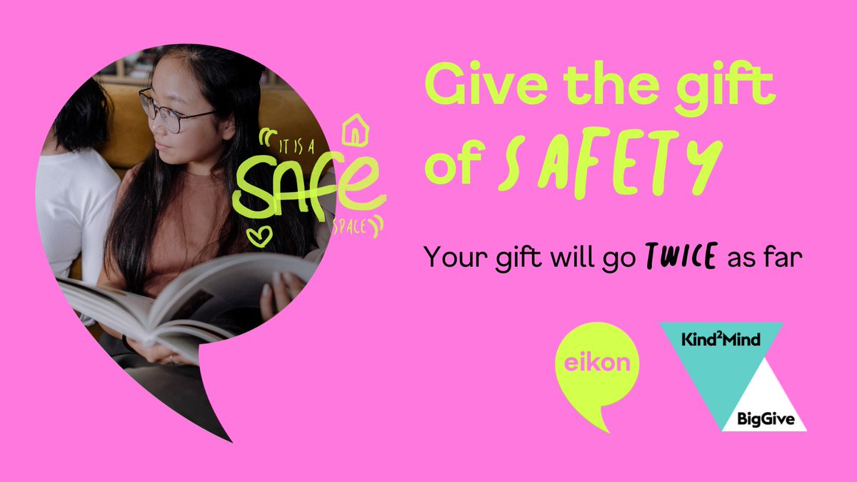 No child should suffer alone. We give children somewhere safe to tell an adult when something is happening to them that shouldn’t be.

Give the gift of safety today and it will be doubled at bit.ly/EikonKind2Mind…
#Kind2Mind #BigGive <a href="/BigGive/">Big Give</a>