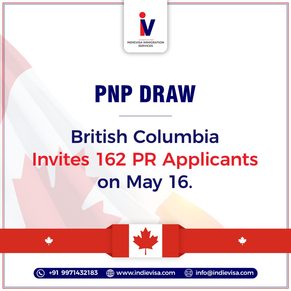 British Columbia's PNP Draw on May 16th marks a significant milestone as 162 applicants are granted the opportunity of a lifetime for PR.
#bcpnp #bcpnpdraw #britishcolumbiapnp #invites #britishcolumbiaprovincialnominationprogram #indievisaimmigration #indievisa