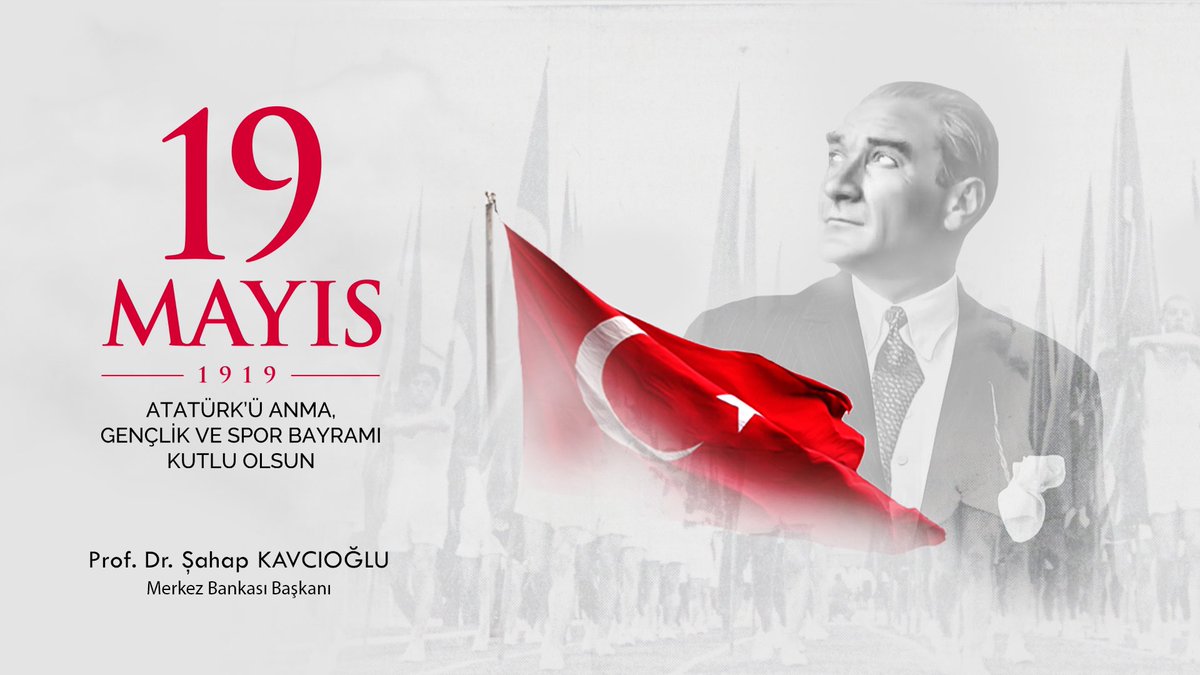 Milli mücadelemizin başlangıcının 104. yıl dönümünde, Gazi Mustafa Kemal Atatürk ve silah arkadaşlarını saygıyla ve minnetle yâd ediyorum. 
19 Mayıs Atatürk'ü Anma, Gençlik ve Spor Bayramı kutlu olsun!