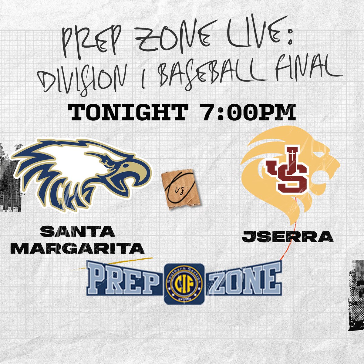 Division 1 Baseball Final TONIGHT at 7PM on PrepZone Live🚨 Santa Margarita vs. JSerra⚾️ 🔗 | bspts.cc/prep-zone-live…