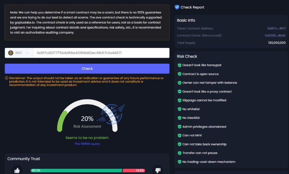 👏👏CERES has been audited and certified by AVE, and we have taken another step forward on the road of transparency and security!

Query link: ave.ai/check/0x9f7cd1…