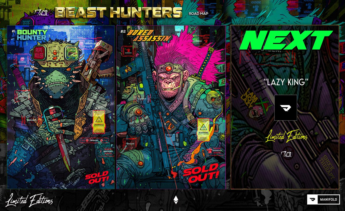 GM Cyberpunks!! The 3rd Piece of the series BEAST HUNTERS finally drops today!

🔥 Art Announcement 🔥 
'LAZY KING'  DROP TODAY | Stay Tuned ⚡️

#ETHNFTs #limitededitions #NFTCommunity