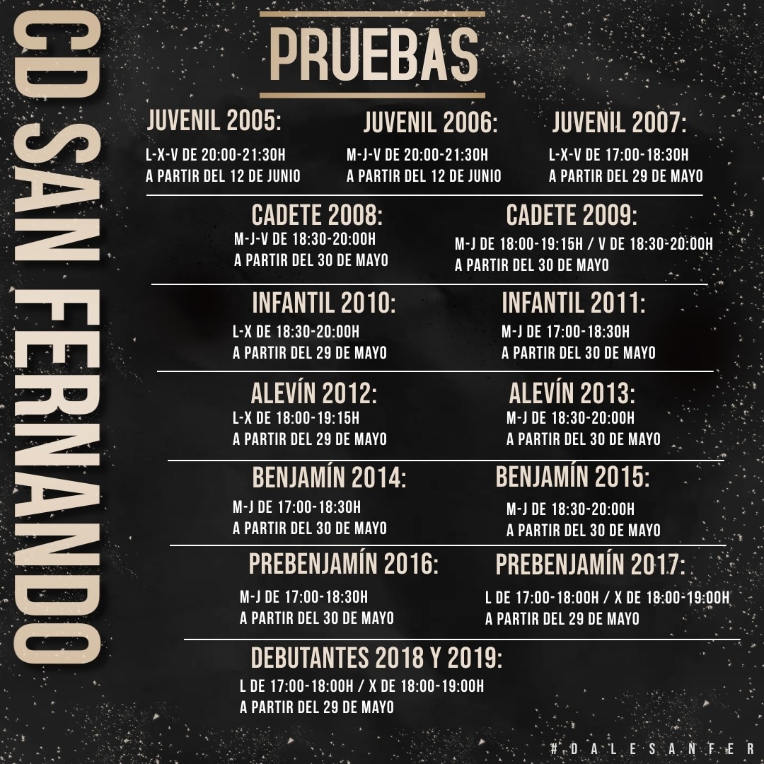 ¿Quieres formar parte de la familia del C.D. San Fernando?

Diviértete en nuestra jornada de puertas abiertas 🤗⚽️.