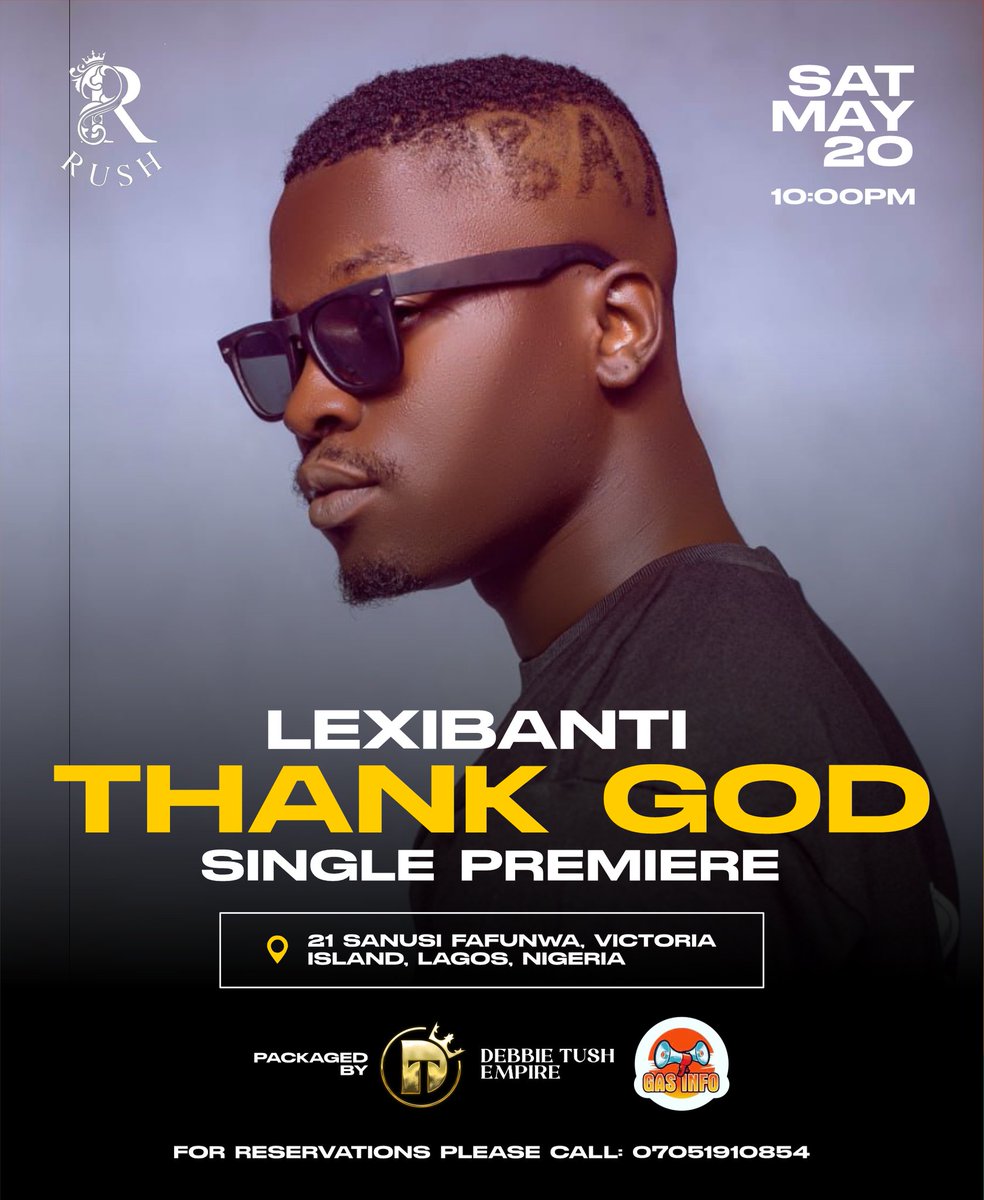lexibanti's tweet photo. GM GM kings and Queens

Its gonna be a blast tomorrow guys as I premiere the THANK GOD song officially here in Nigeria 

Big love to Gas info and rush lagos for setting up this stage and giving me the platform to showcase my talent ❤🙏
#ImPaCtHuB is growing https://t.co/tlyTd2pnqM