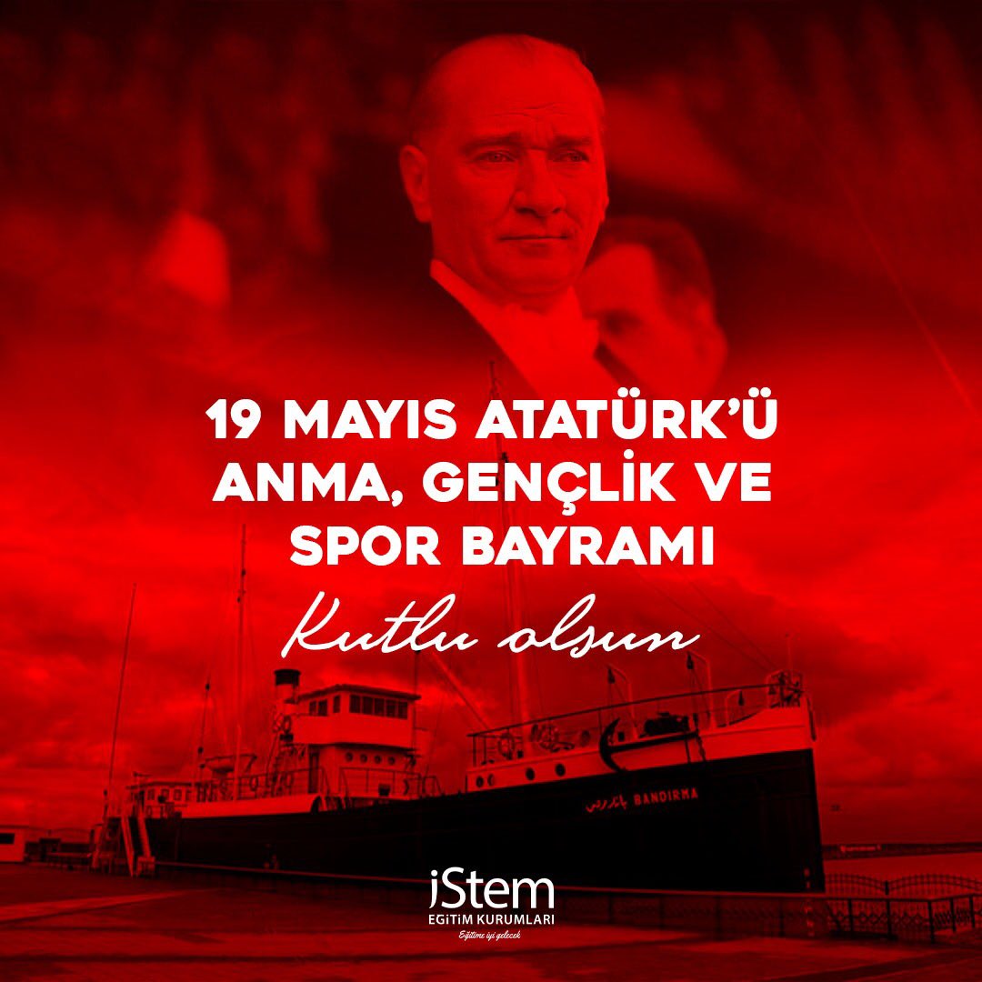 19 Mayıs Atatürk’ü Anma Gençlik ve Spor Bayramı Kutlu Olsun.

#istemeğitimkurumları #eğitimeiyigelecek #atölyeakademi