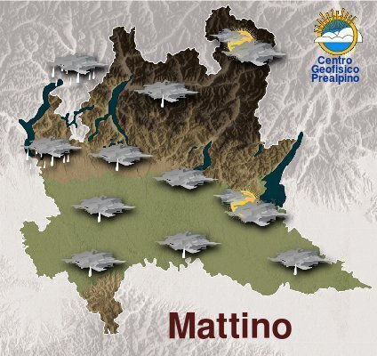 astrogeo_va's tweet photo. Cielo molto nuvoloso o coperto con piogge al mattino su Lombardia occidentale, Alpi e Prealpi, nel pomeriggio più diffuse. Neve oltre 2200 m. Rinforzi di vento da Est sulla bassa padana. Visibilità ridotta per foschia. Continua su https://t.co/okhJEPiWQE #meteo #Lombardia https://t.co/C27IrJ7trP