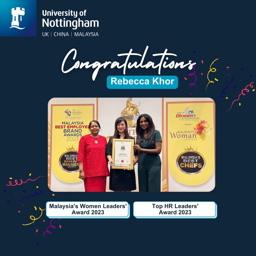 Congratulations to our MBA alumna from @nubsmalaysia, Rebecca Khor, as she has recently won 2 awards!​

Rebecca Khor, Director, Head of Human Resources at BNP Paribus Malaysia Berhad has been awarded the Top HR Leaders' Malaysia 2023 award and the Malaysia's Women Leaders' Award.