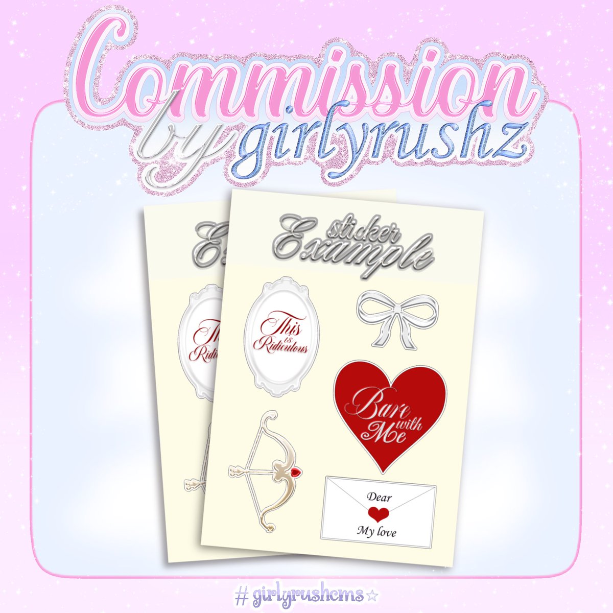 girlyrushz's tweet photo. ｡*☆∴｡#girlyrushcms｡∴☆*
🍥 - Sticker a6
สนใจสอบถาม dm ได้เลยนะคะ <3

#รับออกแบบ #รับออกแบบของแจก  #รับทำartwork  #รับออกแบบgiveaway #รับทำของแจก #รับทำของแจกหน้าคอน https://t.co/rQNFhyNA7N