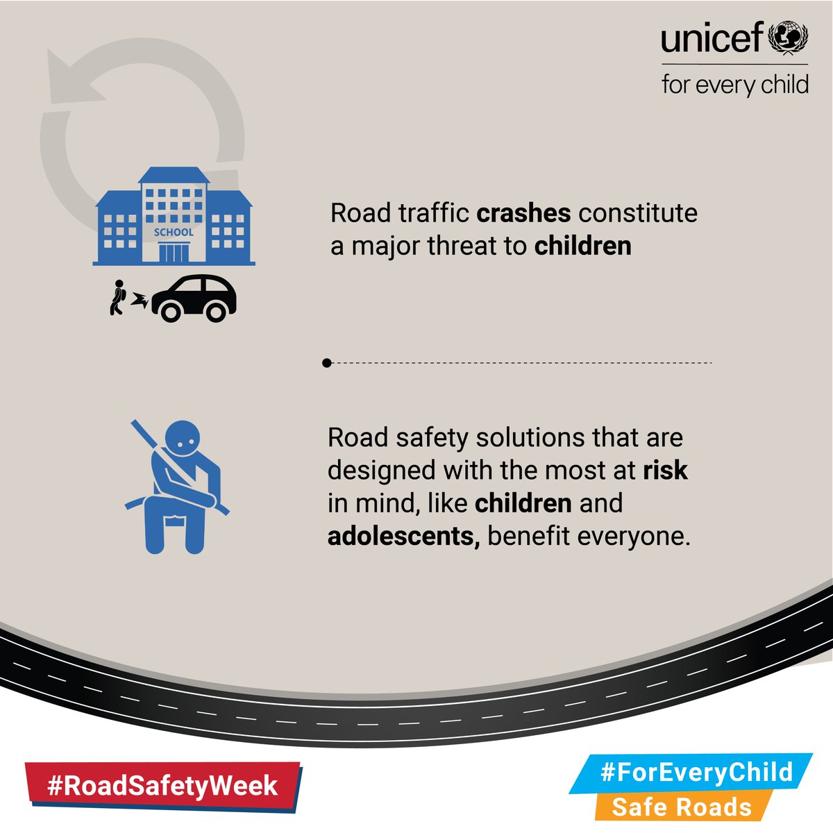 There is an urgent need for all of us to rethink mobility and make roads safer #ForEveryChild.

#RoadSafetyWeek