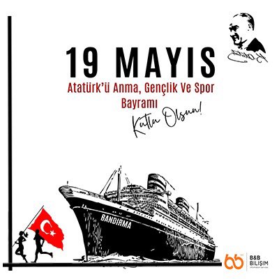 BilisimKayseri's tweet photo. 19 Mayıs Atatürk’ü Anma ve Gençlik Spor Bayramımız Kutlu Olsun…
#19mayıs1919 #19mayısgençlikvesporbayramı #bilişim #bilisim https://t.co/NlcCBjeChJ