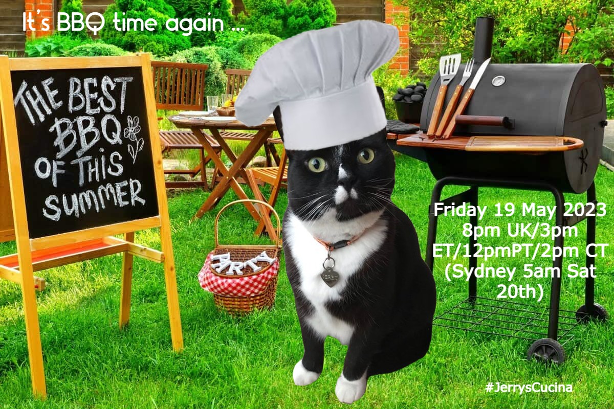 🍖Reminder🍗
#JerrysCucina is  having  BBQ  day🍖 tomorrow 
All  welcome  🙏 
#bbqlife #ZSHQ #CatsOfTwitter #dogsoftwitter #Hedgewatch #Furrytails #Stuffies #Anipals