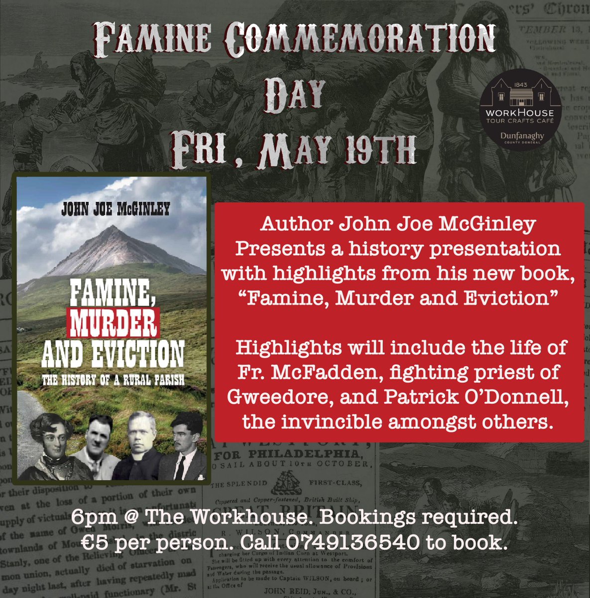 A reminder of my talk tonight. <a href="/The__Workhouse/">Donegal Famine Heritage Centre</a>