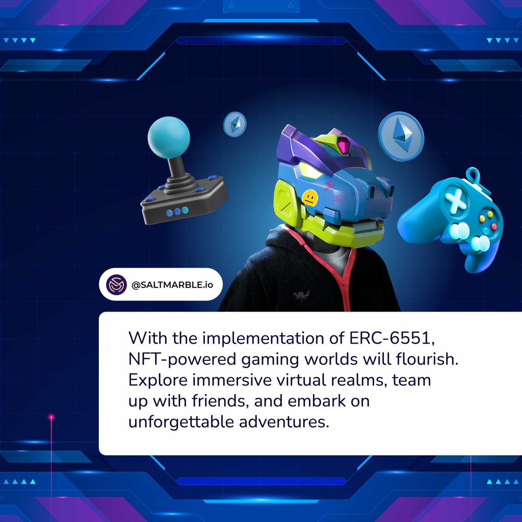 saltmarble's tweet photo. Be ready for the vibrant gaming NFT as ERC-6551 enables seamless connectivity and secure trading of digital assets. Team up with fellow gamers, trade rare NFTs, and conquer the GOGODINO universe together!
#Saltmarble #GOGODINO #NFTs #GamingNFTs #ERC6551 #Collectibles https://t.co/34VuSwCV8e