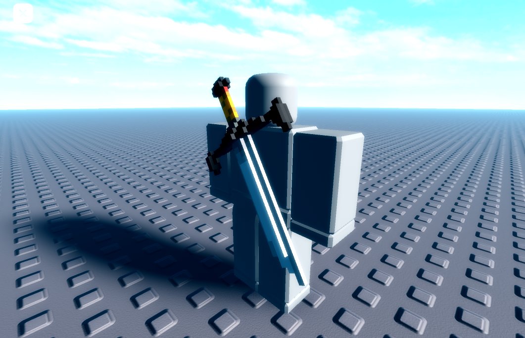Ciyelent's tweet photo. Roblox UGC Concept - Longsword Back Accessory 
#Roblox #pixelart https://t.co/2PrcTry85z