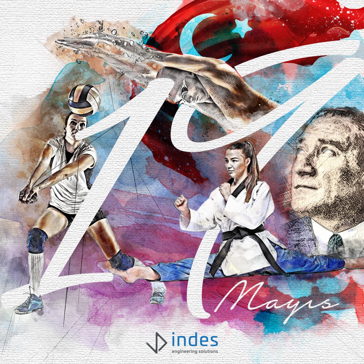 indesinc's tweet photo. “Ey yükselen yeni nesil, gelecek sizindir. Cumhuriyeti biz kurduk; onu yükseltecek ve sürdürecek sizsiniz.” diyen Ulu Önder Gazi Mustafa Kemal Atatürk’ü saygı ve özlem ile anıyoruz.
19 Mayıs Atatürk’ü Anma, Gençlik ve Spor Bayramı kutlu olsun.

#19Mayıs #AtatürküAnma https://t.co/FFRXB8OP6d