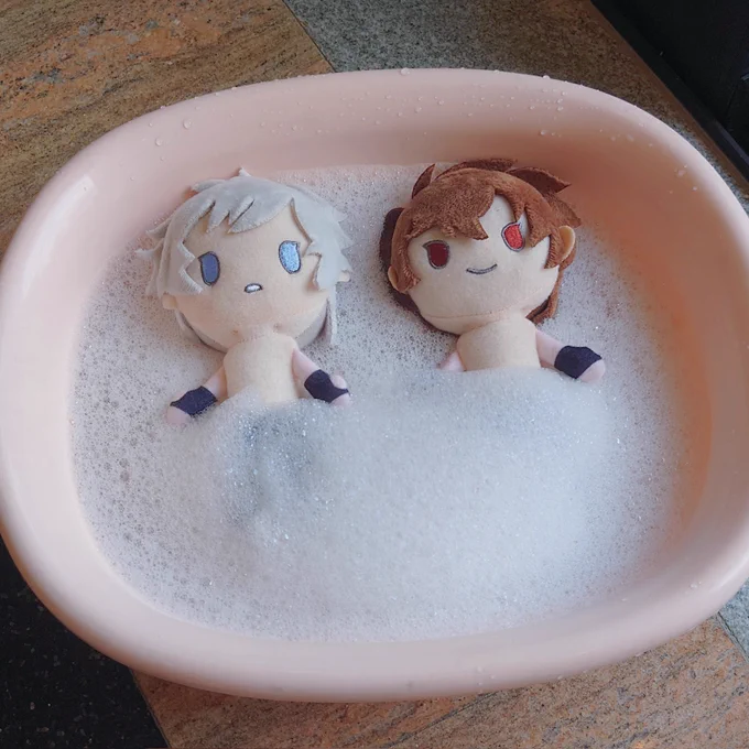 今日は天気がとても良いなのでぬいをお風呂に入れてあげた…