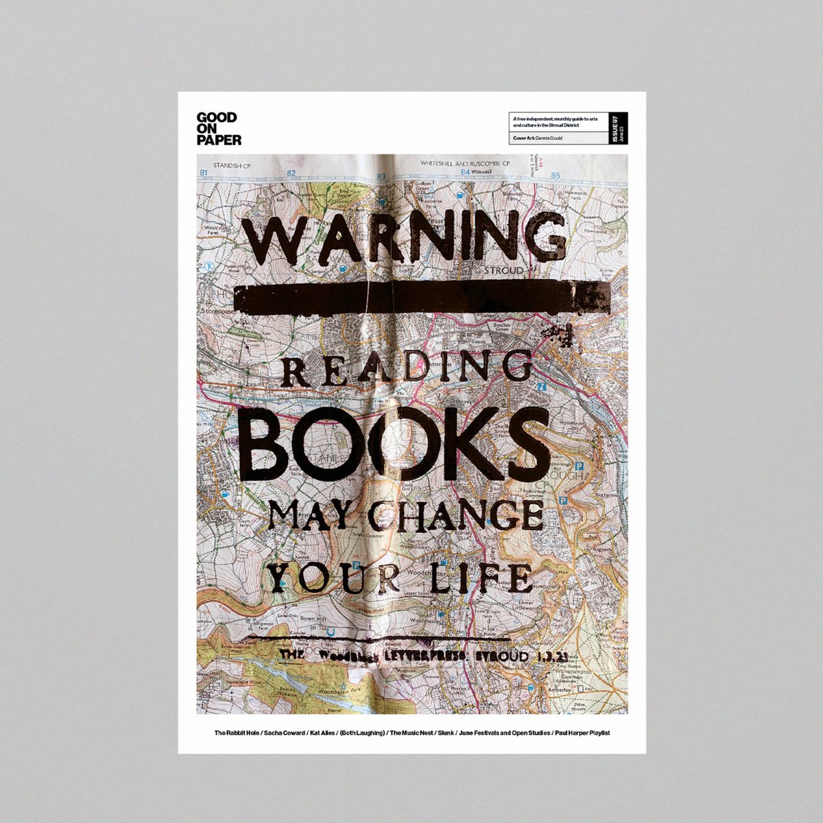 NEW ISSUE! 
ISSUE 97 / JUNE 23

 ft The Rabbit Hole / <a href="/sacha_coward/">Sacha Coward</a> / Kat Ailes / Both Laughing (Emily Lucas <a href="/nicola_grellier/">Nicola Grellier</a> ) / Music Nest (<a href="/Firesidebook/">FiresideBookshop</a> ) / Slunk/ Paul Harper Playlist

Cover by Dennis Gould

Available from our stockists + postal/digi subs next week...