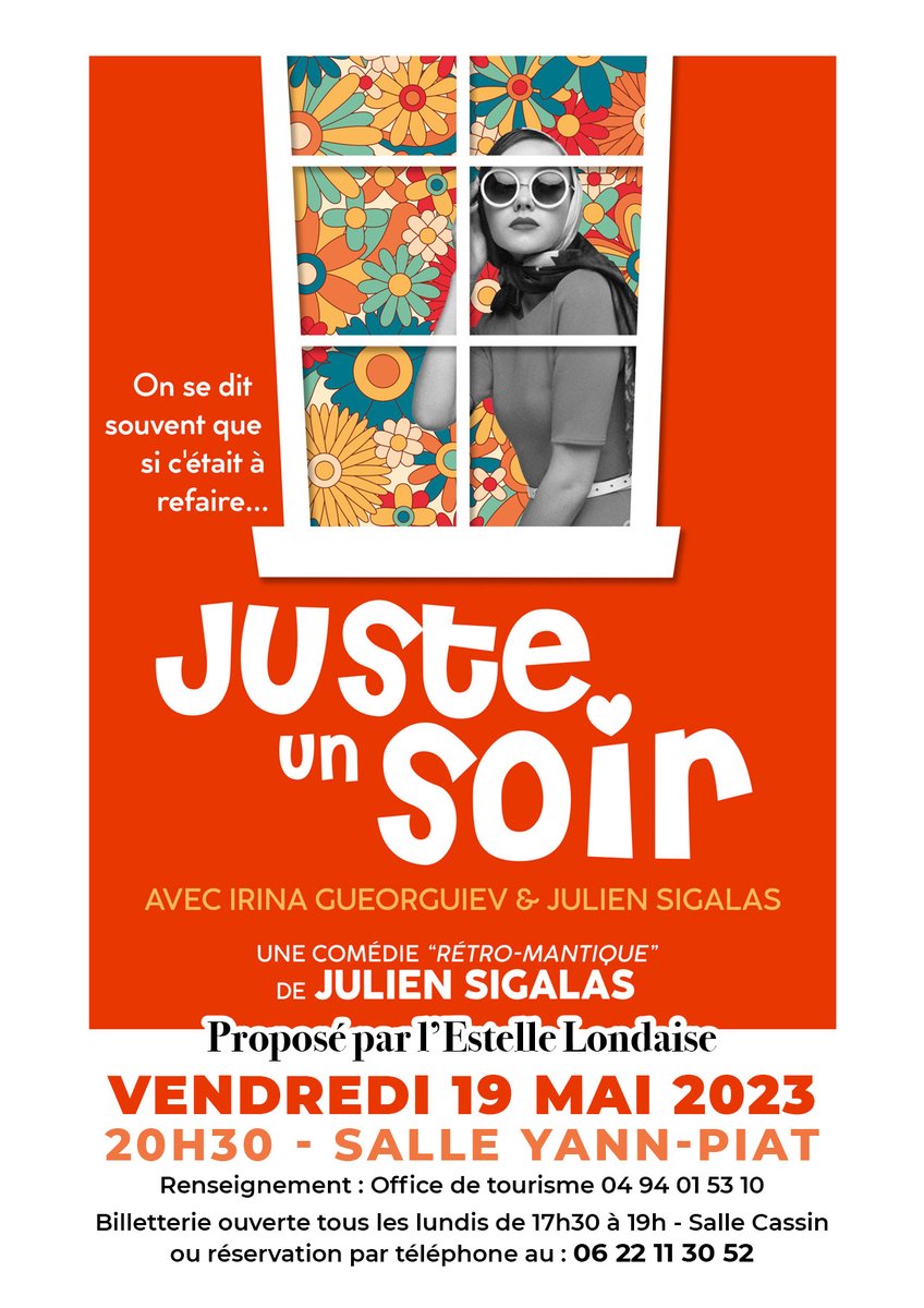 villelalonde83's tweet photo. 🎭 #Théâtre Ce vendredi à @villelalonde83, la Cie de L'Estelle Londaise vous propose “Juste un soir" de et avec Julien Sigalas.
🕚 20h30📍Salle Y.Piat - 12 €, réservations 06 22 11 30 52 ou sur place, le soir du spectacle.
📌 https://t.co/uarvBkaN39 https://t.co/7LNpfBxiAp