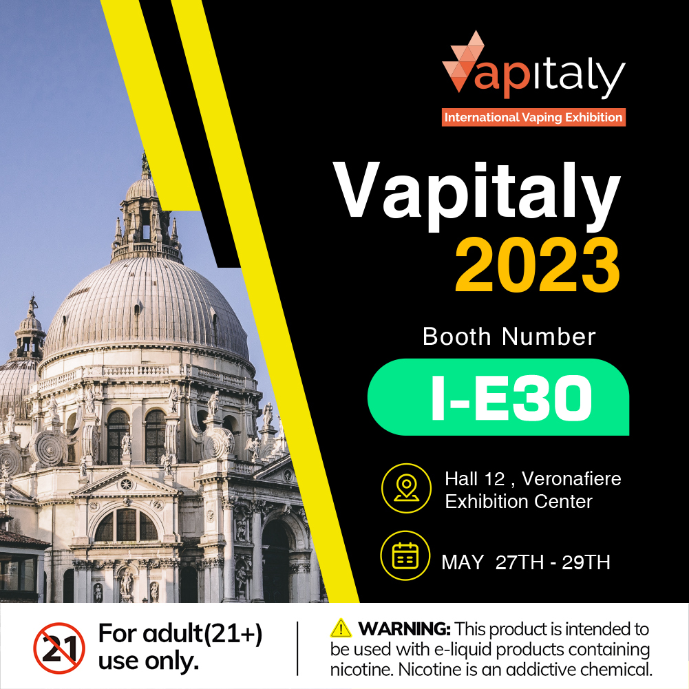 Exciting news! VAAL will be at Vapitaly 2023! Join us at Booth I-E30 in Hall 12 at Veronafiere Exhibition Center from May 27th–29th.
Mark your calendars, spread the word, and we can't wait to meet you at Vapitaly 2023!

#vaping #vapeon #vaal #disposables  #event