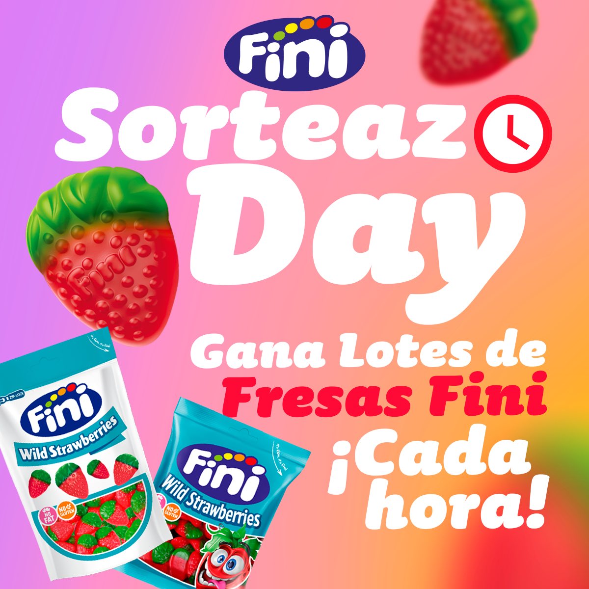 🍓 SORTEAZO DAY 🍓- Precelebramos el Día de la fresa a lo SALVAJE sorteando cada hora un lotazo de fresas salvajes FINI. Para participar:

😍 Sigue a esta cuenta
🔁 RT completando la frase "#FINIfresas , mi historia más salvaje es..."

Ganadores entre las 10h - 14h, cada HORA