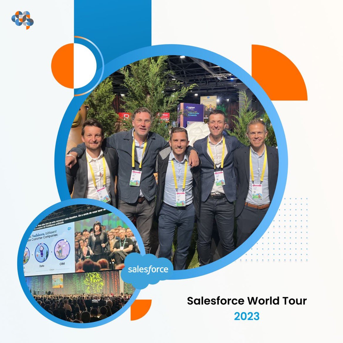 iCom_BS's tweet photo. Retour sur le #SalesforceTour dont  programme dédié à l’innovation et l’expérience client était tourné vers 2 sujets au cœur des enjeux actuels : l’unification des données clients (Data Cloud et @MuleSoft) et l’intelligence artificielle générative (GPT) : 
https://t.co/qBusS4RH8C https://t.co/L6xJwhaIkt