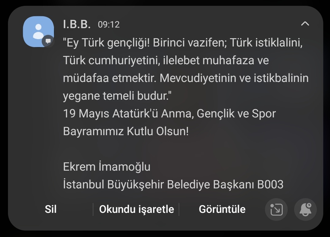 Ekrem imamoğlundan bir mesaj var