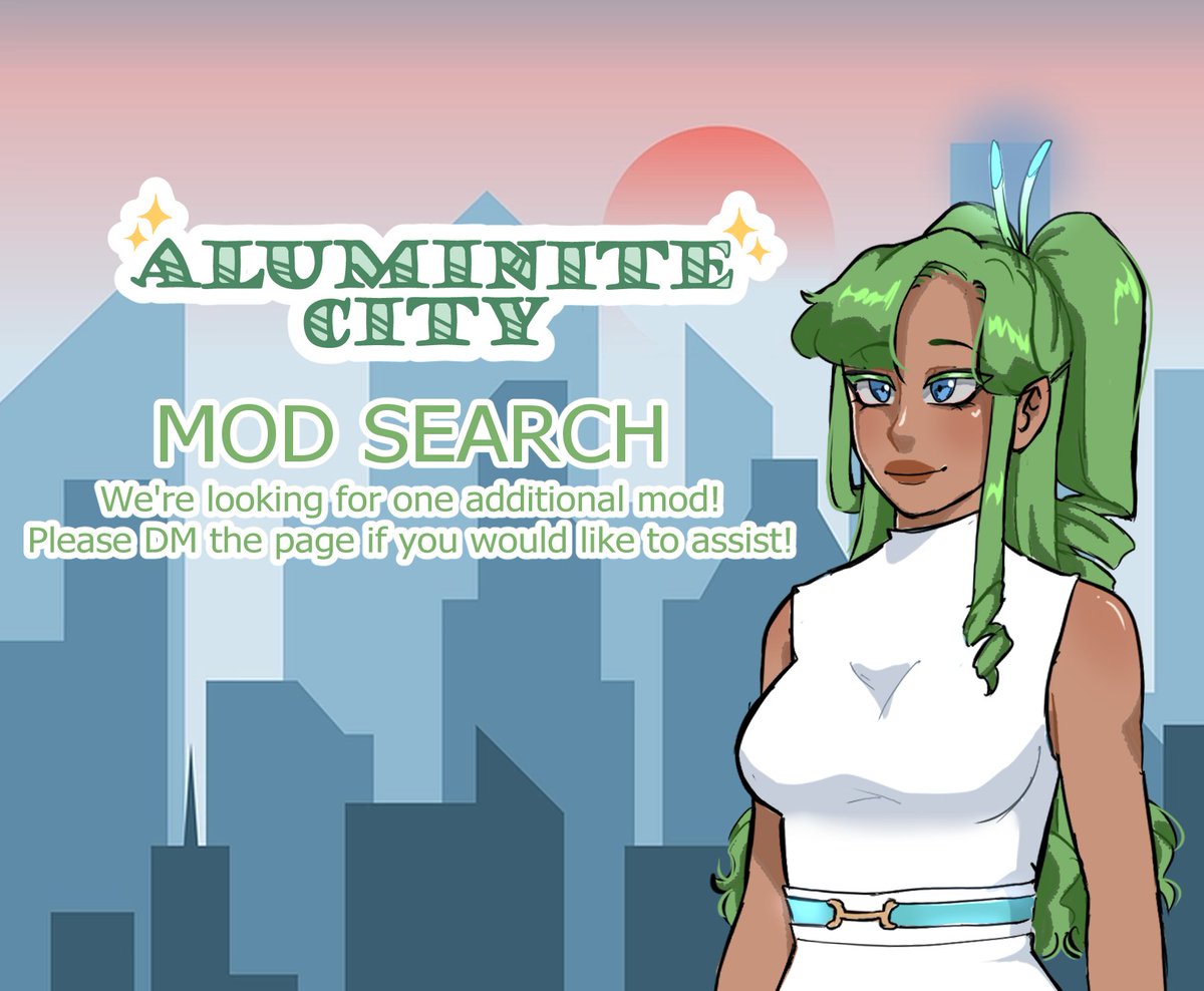 AluminiteCity's tweet photo. << Mod Search >>

The group is looking for 1/ possibly 2 mods!
Please DM the group if you're interested <3

Once we have our additional mods we can move things along !

-Mayor Peony https://t.co/7xgXHFoeBr