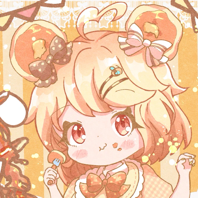 パンケーキ #創作  #創作イラスト  #レトロ喫茶店シリーズ