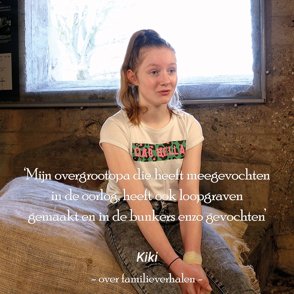 Kiki over familieverhalen: "Mijn overgrootopa die heeft meegevochten in de oorlog, heeft ook loopgraven gemaakt en in de bunkers gevochten."

Kinderen in de Bunker is een project waarin kinderen praten over oorlog, conflict, familieverhalen, plekken in de buurt en herdenken.  ...