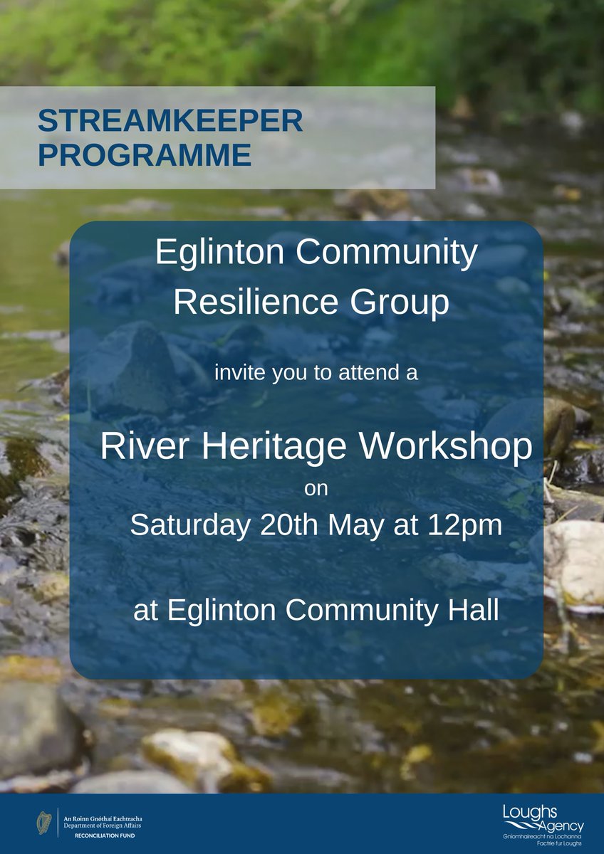 loughsagency's tweet photo. 🚨 Reminder 🚨

The Eglinton Community Resilience Group has teamed up with Loughs Agency to launch a new StreamKeepers programme with the first workshop taking place tomorrow.

More information on StreamKeepers can be found at https://t.co/AnjiNpD9zv

#LoughsAgency #StreamKeepers https://t.co/QXnzdZav8H